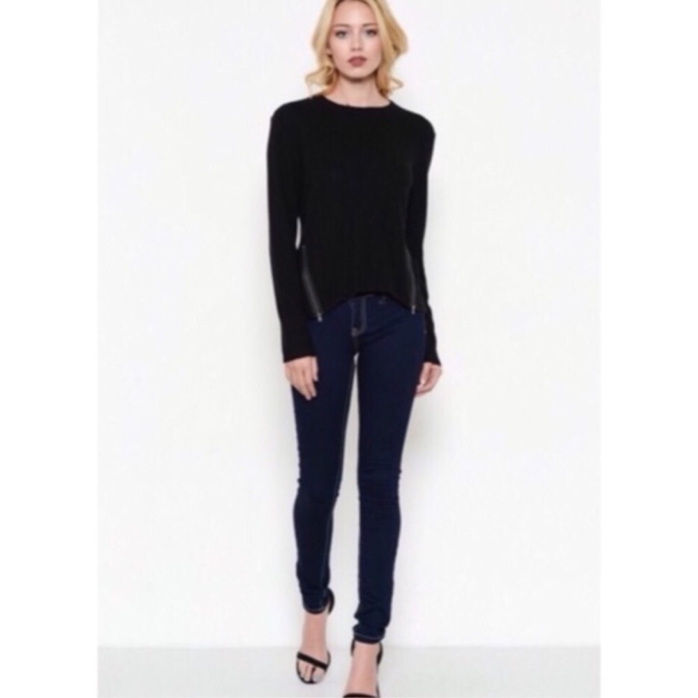 Black Zipper Detail Sweater - Picture 1 of 3